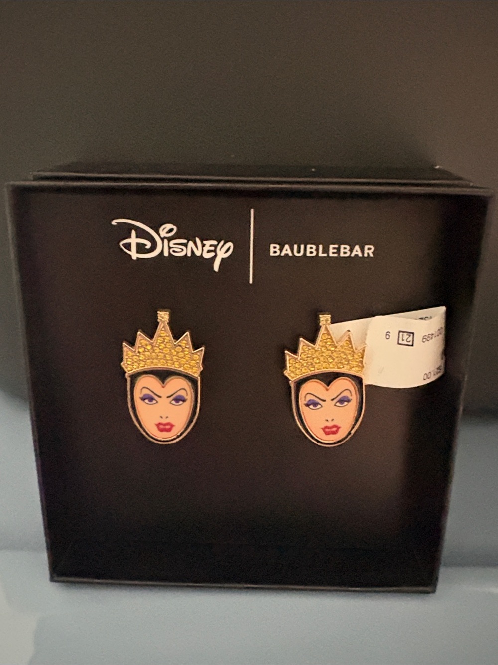 BaubleBar Disney Evil Queen Crown Stud Earrings - Gold, Black, Purple, Red